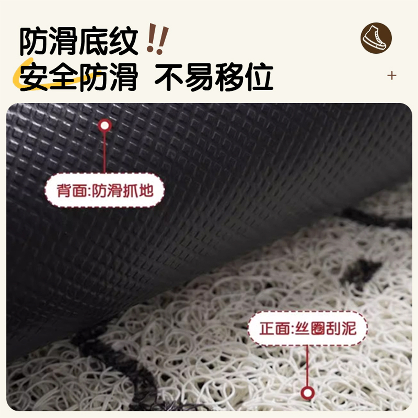 Hellokitty Entrance Door Floor Mat Household Wire Ring Anti-Slip Mat Stain-Resistant and Easy to Care for Entrance Door Mat Drop Shipping