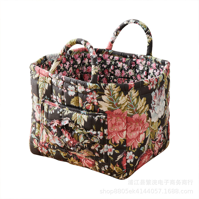 対外貿易輸出家庭布芸収納バスケット韓国式田園風携帯下着雑物整理枠機洗濯収納バスケット