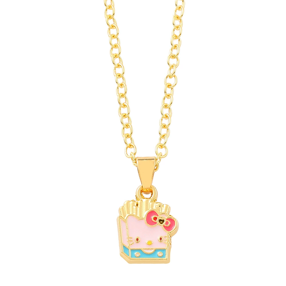Подвеска-ожерелье (sanrio) Hello Kitty серебристый шарм, корона со стразами, универсальный аксессуар