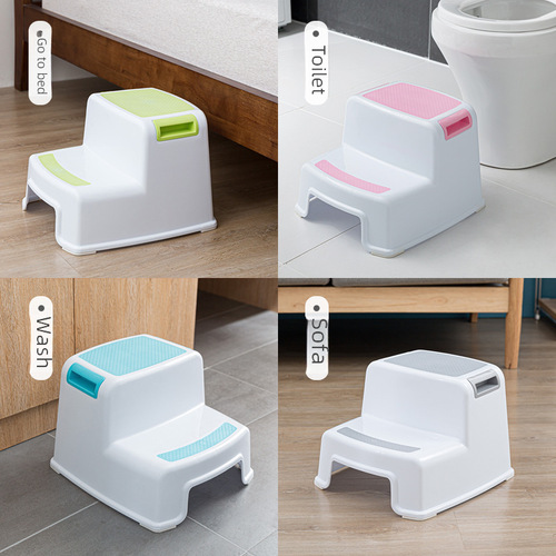 Double-layer thickened children's stool baby wash anti-slip plastic step stool heightening step stool 