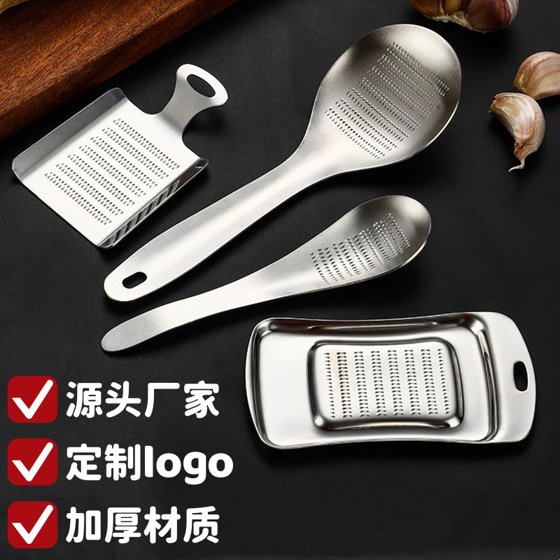 304 Stainless Steel Ginger and Garlic Grinding Spoon Household Manual Ginger Juice Garlic Grinder Food Supplement Juice Tool