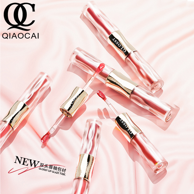 新款双头唇釉管波纹小冰棍实现“一管双用”美妆唇彩唇油空管包材