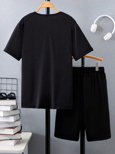 Cross-border foreign trade hot sales new products for children's cartoon suits for men and girls short-sleeved T-shirt + shorts sports casual suits