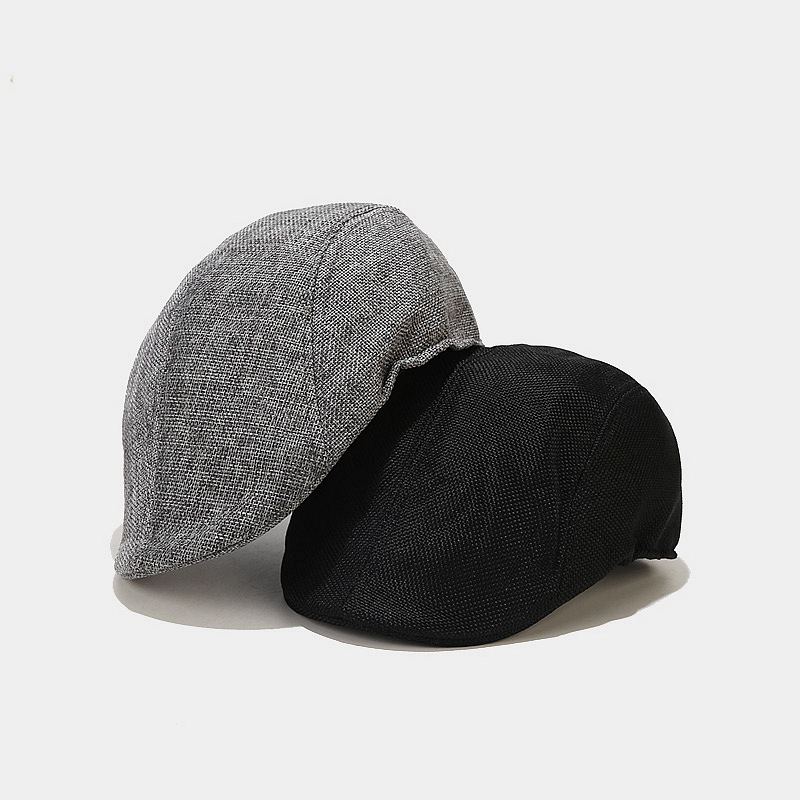 Polyester Material Solid Color Pattern Spring, Autumn Season Unisex Elegant Basic Solid Color Curved Eaves Beret Hat