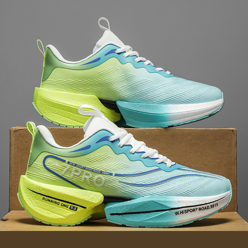 Zapatos de hombre verano 2025 nuevos zapatos de corrida ligeros transpirables amortiguadores de carbono zapatos de carrera pareja personalidad color combinado