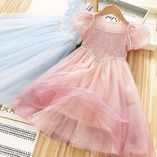 公主裙女童连衣裙2023新款夏装生日裙儿童韩版粉色礼服裙一件代发