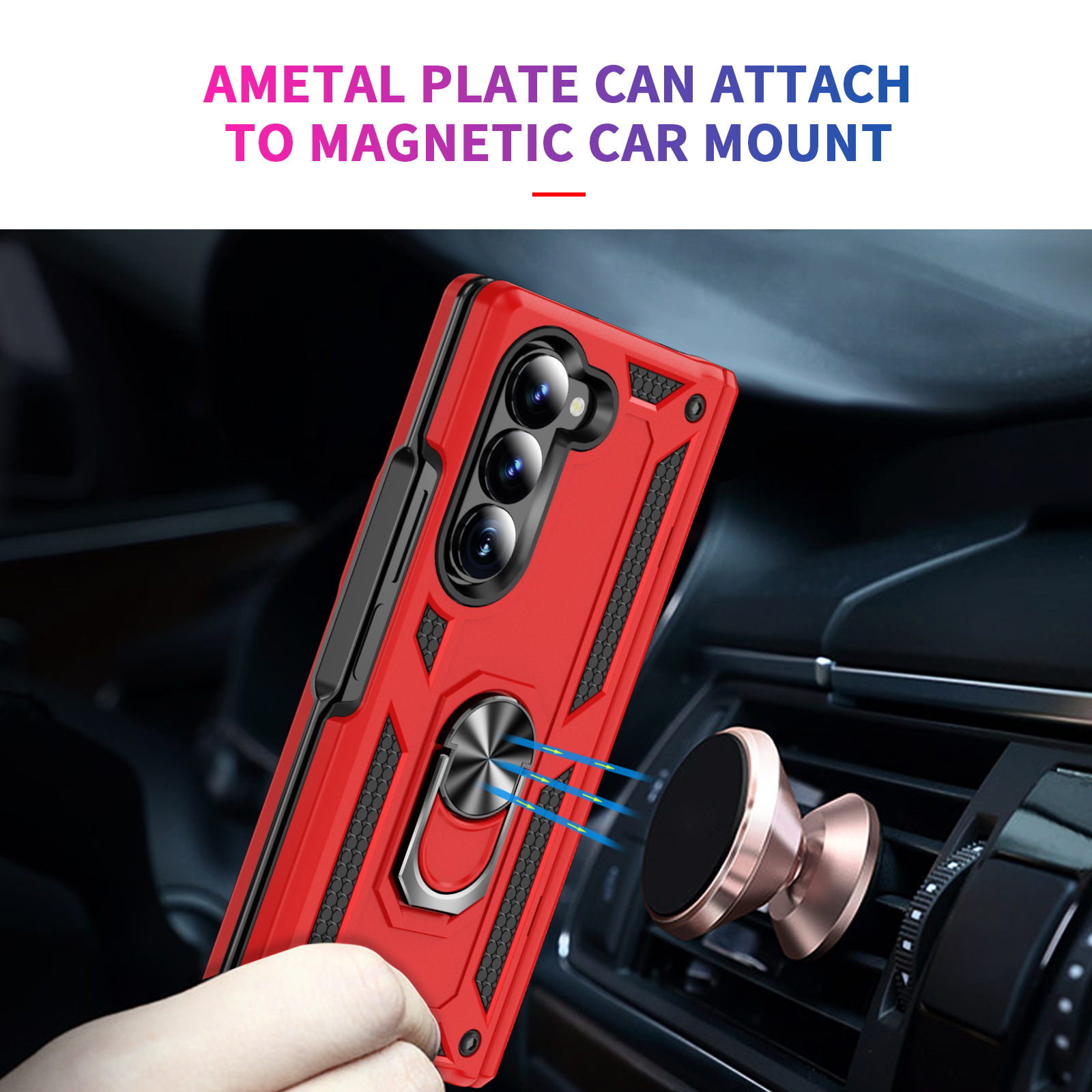 Samsung Galaxy Fold Protective Shockproof Case With Magnetic Stand_voghion.com