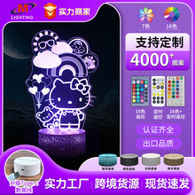 爆款三丽鸥凯蒂猫系列3d小夜灯创意情人节usb礼品灯LED七彩氛围灯