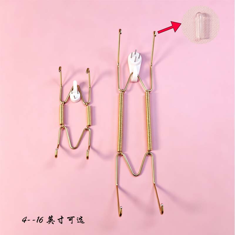 Gold Invisible Decorative Plate Hook W-shaped Spring Plate Holder Plate Display Stand Multiple Sizes Available Gold Invisible Decorative Plate Hook W-shaped Spring Plate Holder Plate Display Stand Multiple Sizes Available