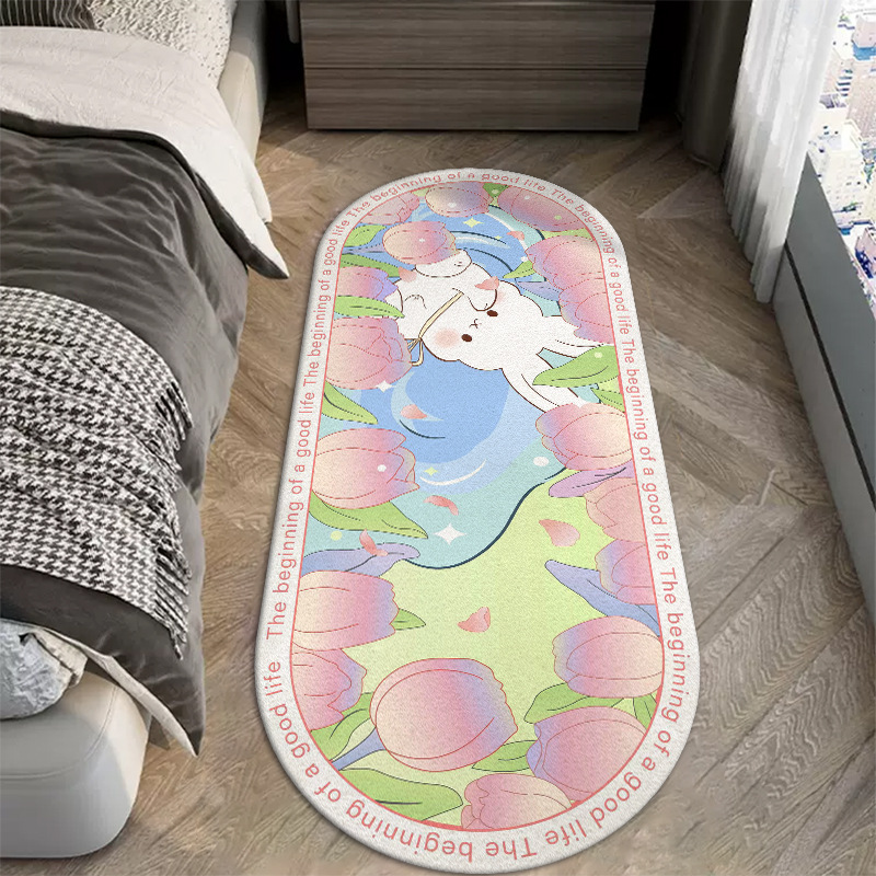 INS estilo alfombra de Cachemira dormitorio de dibujos animados a prueba de frío manta de noche caliente lindo balcón ventana panorámica resistente a las manchas manta antideslizante
