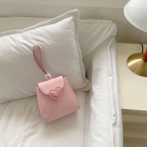 小包包女小众设计包包七夕情人节送女朋友礼物粉色爱心手机女包包