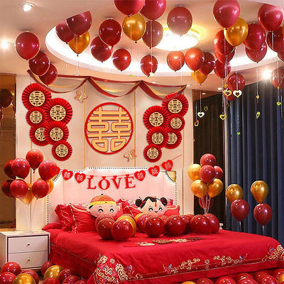 Marriage room decorate full set arrangement Man Woman balloon bedroom Bedside Hi word Knot Supplies One piece On behalf of