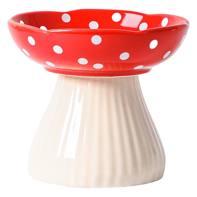 Nueva mascota de cerámica gato alto pie cuello protección gato cuenca alto pie agua potable gran diámetro tazón gato comida vajilla al por mayor suministros