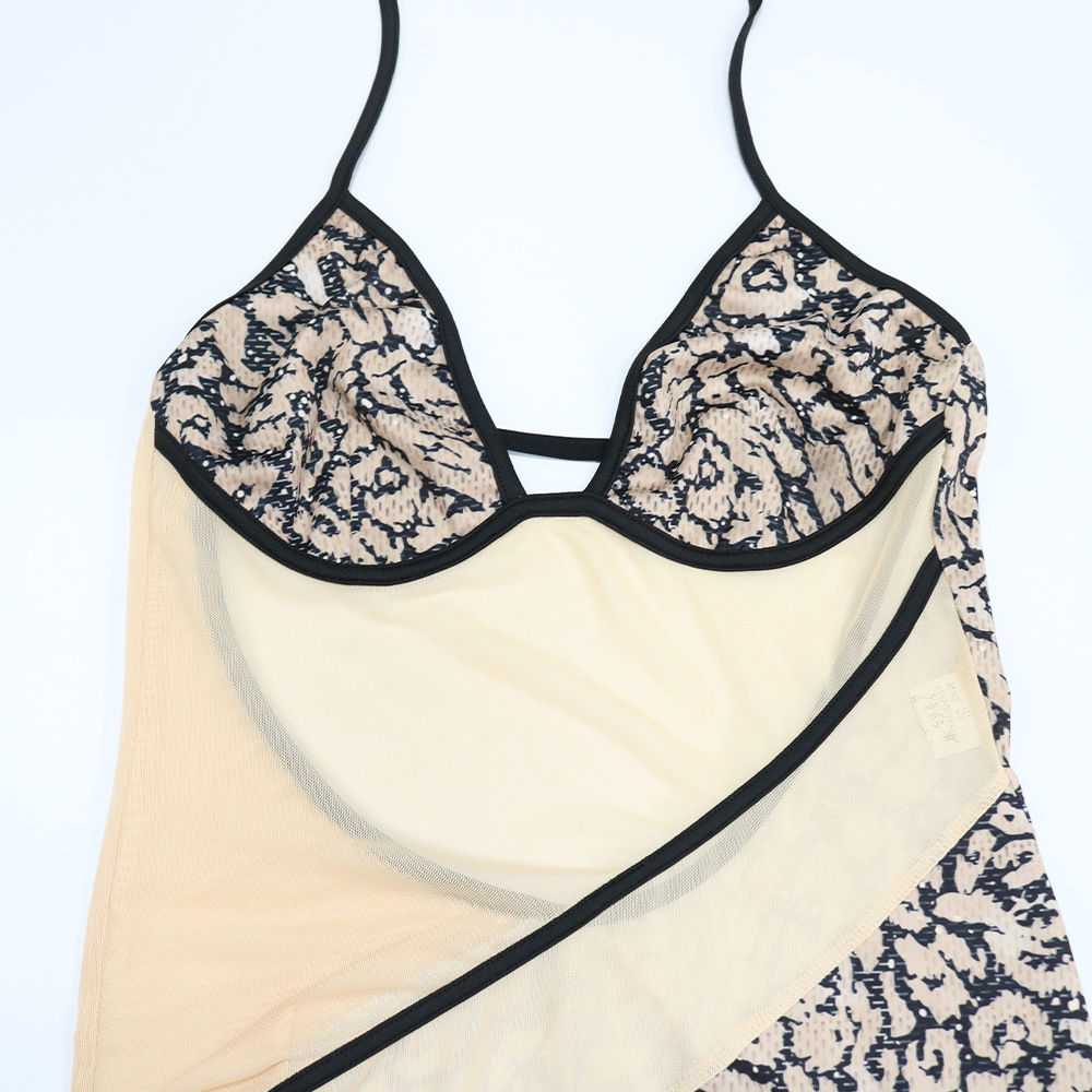 Mono con cuello halter y estampado digital NSCYF85321