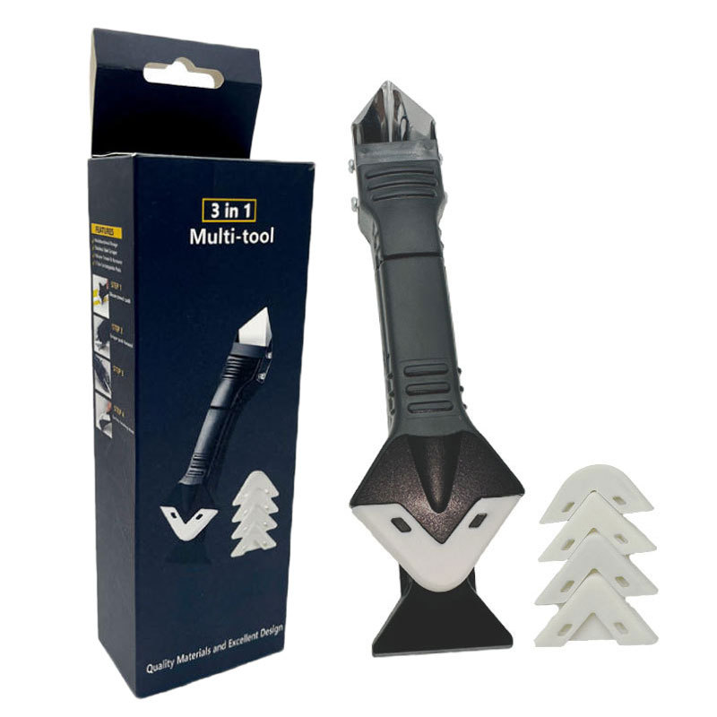 Multi-función pegamento pala 3-en-1 silicona pegamento raspador ángulo belleza costura pala cuchillo eliminación de pegamento cuchillo interior esquina pegamento raspador de goma