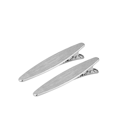 Metal brushed texture hair clip for women, high-end, one-side side clip, elegant bangs, broken hair clip, duckbill clip