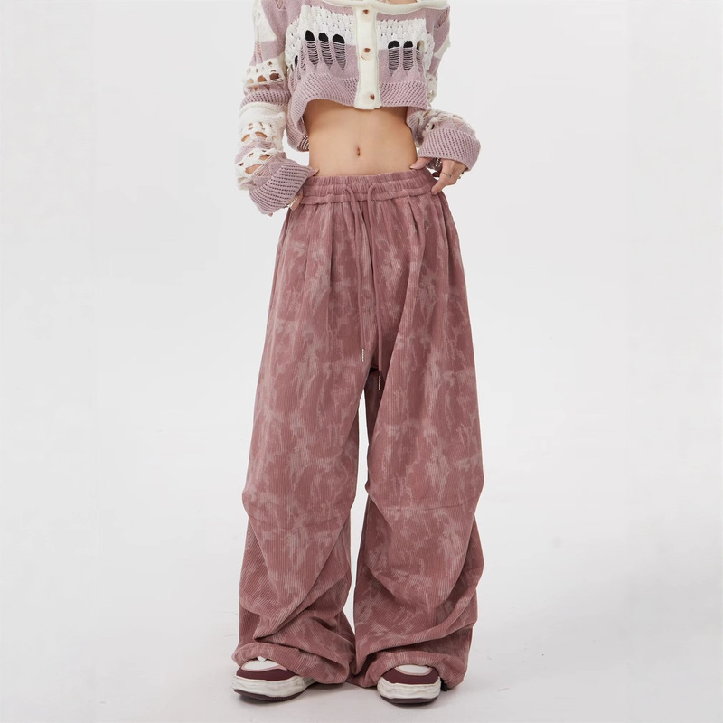 American Straight-Leg Corduroy Cargo Pants for Men and Women, Autumn 2025 Trendy Loose Jogger Sports Casual Long Pants