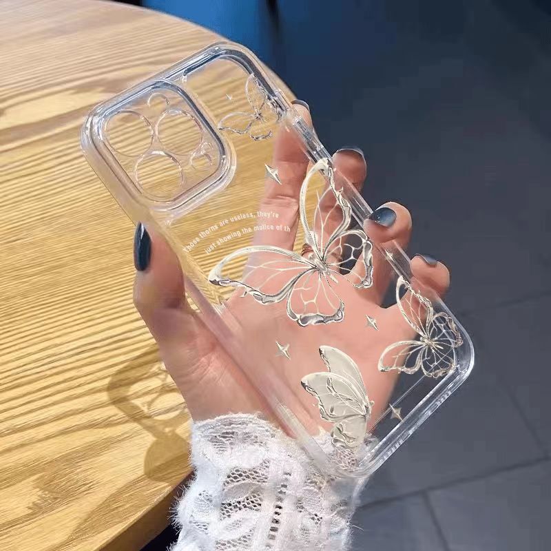 Artistic Butterfly Suitable for Apple 15 Promax Phone Case iPhone 16 Cute 14 New Model 13 Anti-Drop 17 High-End