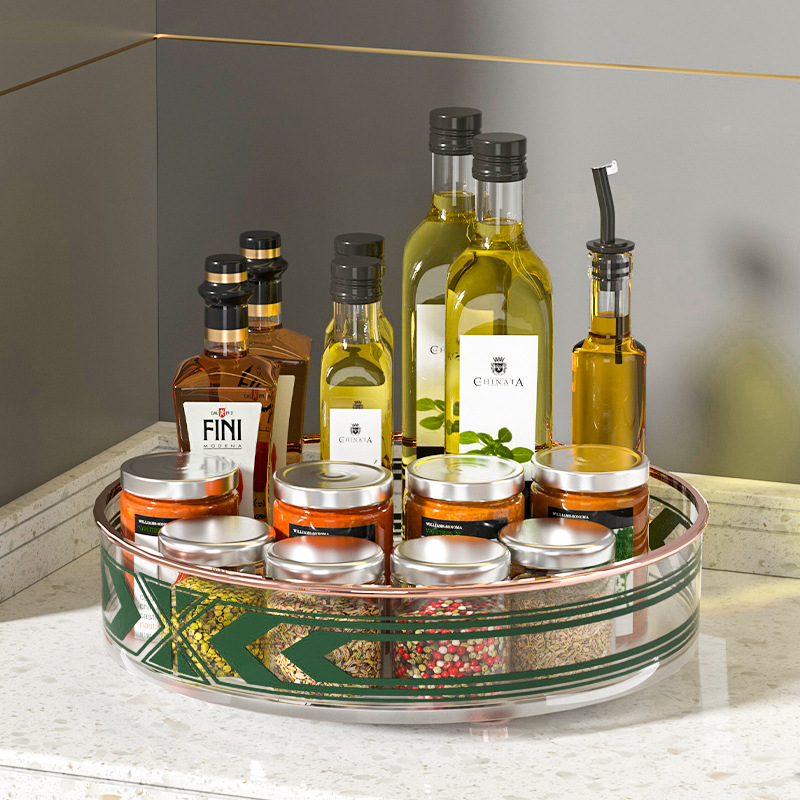 Rotating kitchen storage rack cosmetics storage box spice box spice jar fruit and vegetable storage kitchen storage