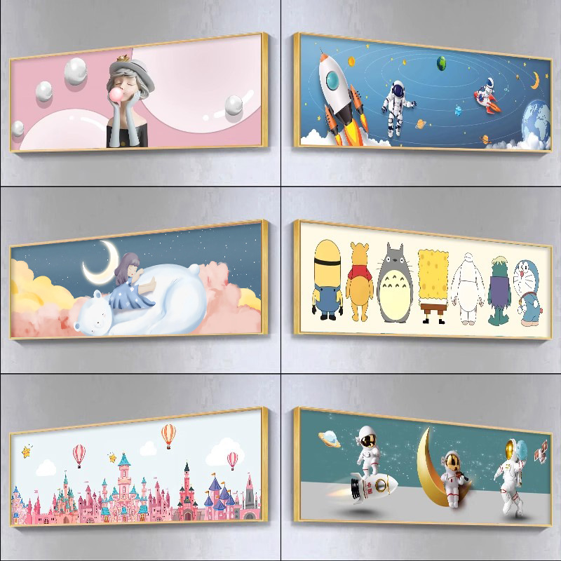 Children's Room Bedside Wall Decoration Painting Girl's Room Bedroom Hanging Painting Boy Boy Girl Layout Cartoon Mural