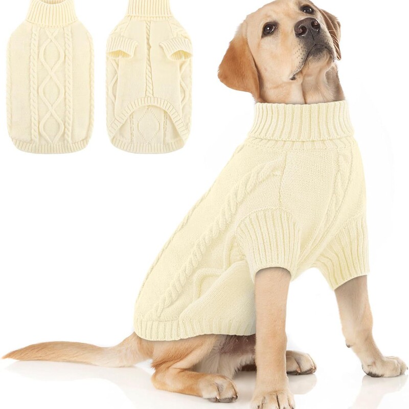Cross-Border High-Neck Dog Clothes Knitted Clothing 2025 Autumn and Winter New Pure Color Knitted Sweater Pet Clothing