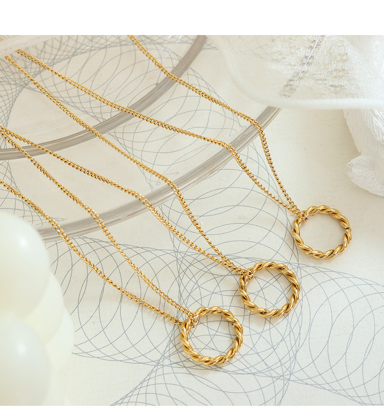 Fashion Twist Titanium Steel Plating Earrings Necklace