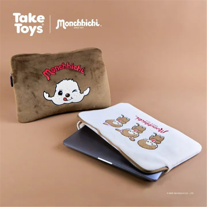 Thai Cartoon Cute Monchhichi Holding a 14inch Tablet Computer Bag, Stylish Laptop Cute Inner Sleeve Bag