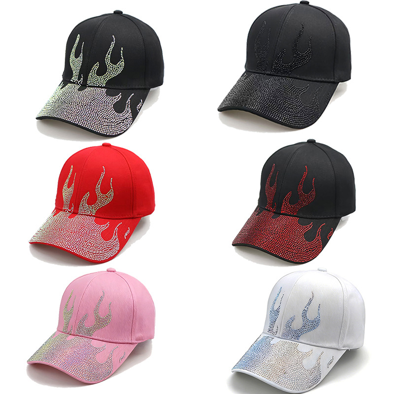 Casquette de baseball unisexe ornée de flammes, best-seller transfrontalier, style décontracté, idéale pour se protéger du soleil en extérieur._voghion.com