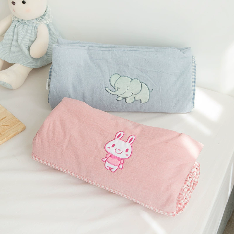 Стираный хлопок детский сад обеденный перерыв одеяло Чистый хлопок вышитые детские летние прохладные одеяло ядро стираное хлопковое летнее одеяло цельная доставка