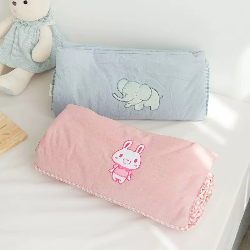 水洗棉幼儿园午休被纯棉刺绣儿童夏凉被子被芯水洗棉夏被一件代发