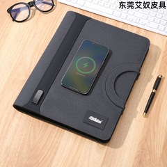 新しいA4ポータブルマネージャーフォルダー、Uディスク電源、ワイヤレス急速充電書類収納バッグ、ビジネスフォルダー、クリエイティブロゴ