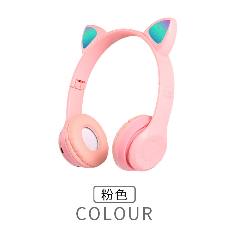 クロスボーダー専用MZ47新型p47M猫耳発光ステレオヘッドセットbluetoothヘッドセットメーカー直供|undefined
