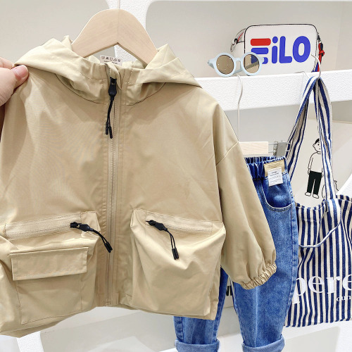 Boys' windbreaker spring and autumn 2024 new fashionable Korean style big children's tops children's autumn jackets boys' coats