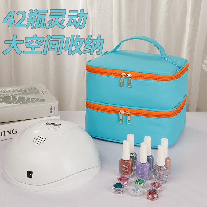 2023 transfronteriza 42 botellas de gran capacidad bolsa de almacenamiento de esmalte de uñas viaje a casa Portátil Bolsa de cosméticos de aceite esencial
