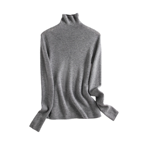 New half turtleneck bottoming shirt for women in winter, tight-fitting inner woolen bottoming top, solid color, versatile long-sleeved bottoming top