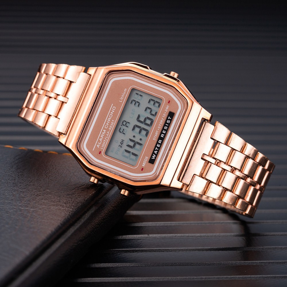 Comercio exterior caliente LED reloj electrónico WR F91W correa de acero A159 Harajuku estilo Kakashi reloj multifunción