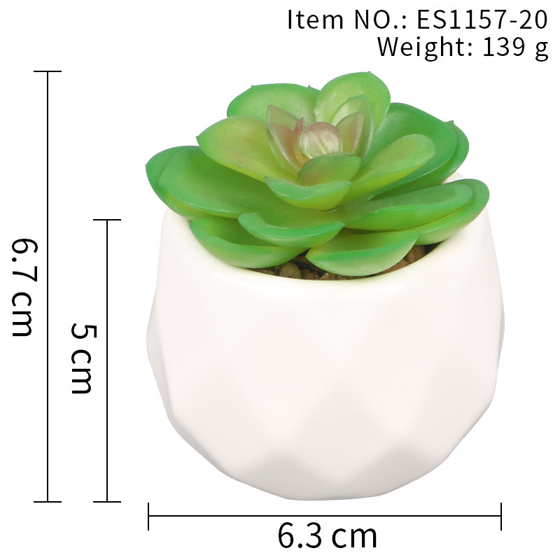 Maceta de cerámica para suculentas artificiales de oficina, mini suculenta rosa, taza de diamante, gran venta, entrega instantánea, irrompible, alta simulación.