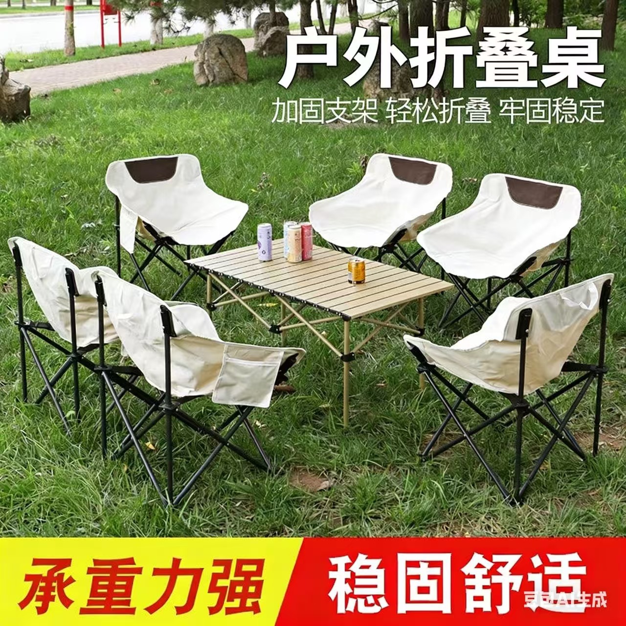 Outdoor Folding Table Portable Camping Table and Chairs Picnic Barbecue Stall Folding Table Egg Roll Table