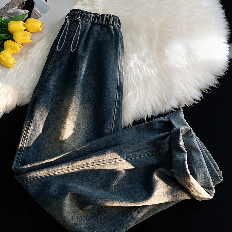 Maternity jeans, spring and autumn outerwear, 2026 new style, plus size, comfortable fit, wide-leg pants for petite women, autumn collection