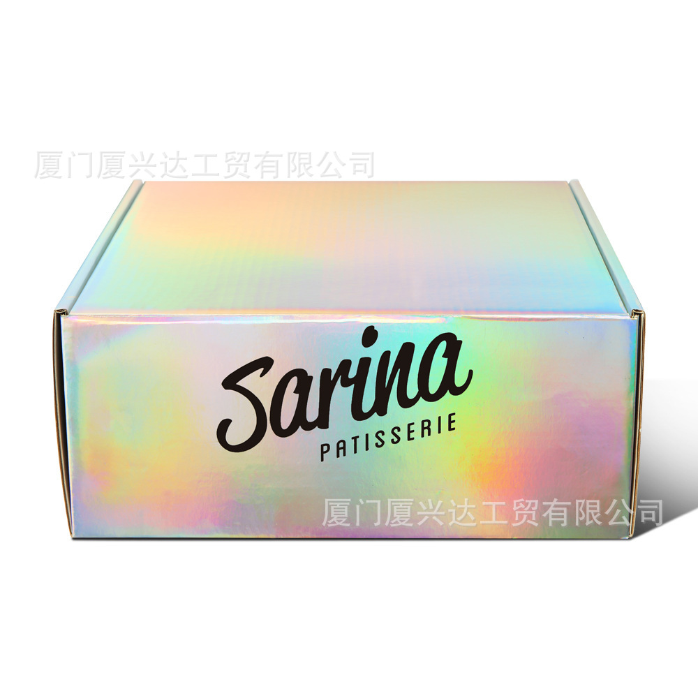 Caja de avión de papel ondulado de oro y plata láser caja de embalaje expreso duro caja de regalo de stock caja de regalo de fiesta
