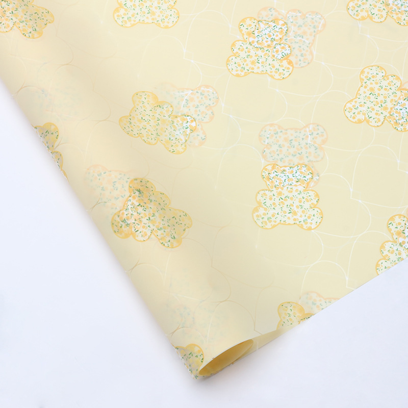 Jardín brillante oso película de gel de flores papel de embalaje semitransparente papel hansu diy ramo de flores hecha a mano florista regalo image 12