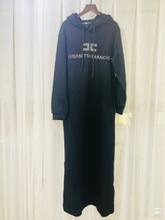 现货女士卫衣长袍长裙纯棉长裙外单