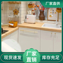 C68O奶油色厨房橱柜门贴纸防水防潮墙纸自粘桌面衣柜家具翻新