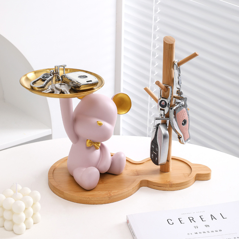 Violence Bear Ornaments Entrance Key Tray Storage Box Creative Desktop Light Luxury Ornaments Living Room Home Decorations Violence Bear Ornaments Entrance Key Tray Storage Box Creative Desktop Light Luxury Ornaments Living Room Home Decorations