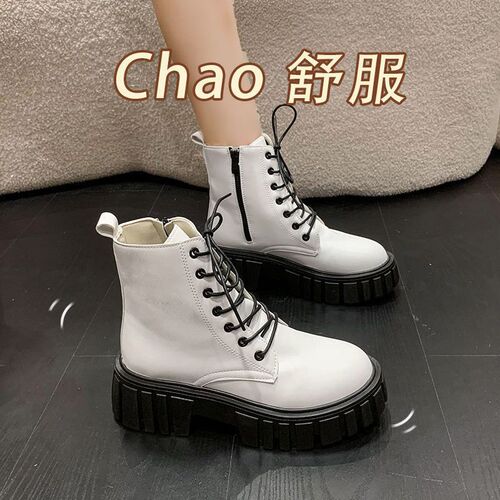 2025 Summer Women's Martin Boots: Height-Increasing, British-Style Short Boots—Thin Design with Chunky Platform for Casual Wear