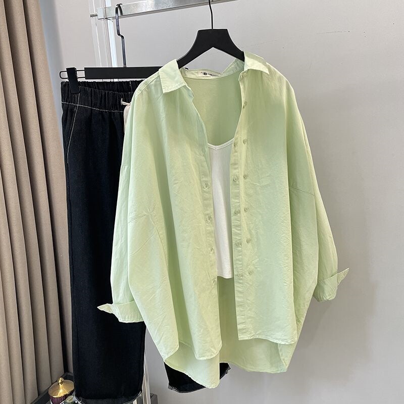 150kg Extra-Large Size Designer Niche Shirt for Women, Summer Loose Fit, Slimming Double-Breasted Unique Sun Protection Jacket