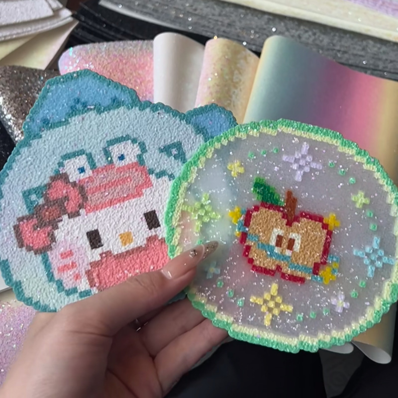 Tela Termoadhesiva con Brillos de Cuero para Manualidades y DIY
