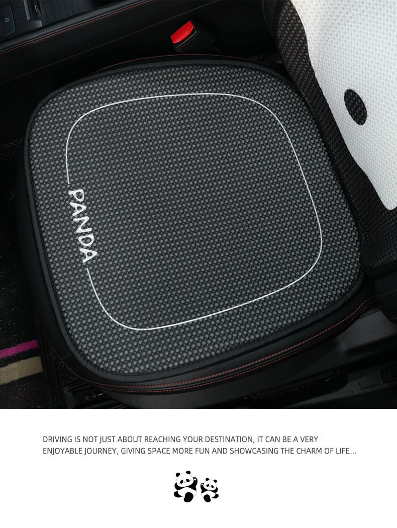 Cute Panda Car Seat Cushion, High-End and Comfortable Car Seat Cushion, Universal Cartoon Car Single-Piece Seat Cover for All Seasons
