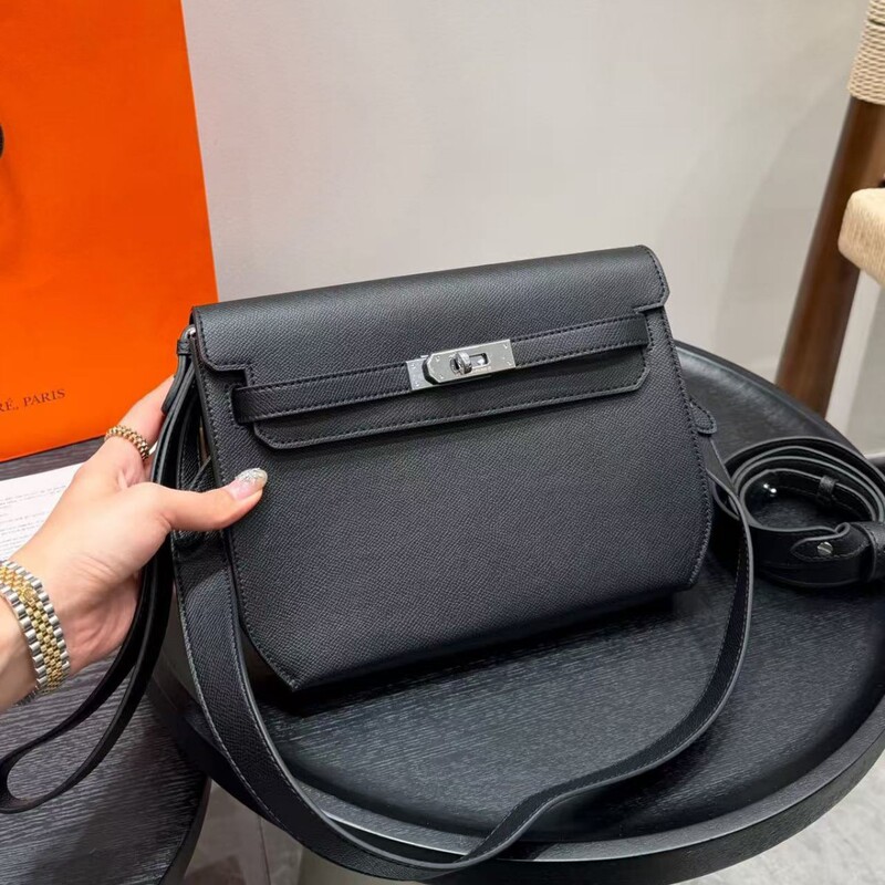 2025 New High-End Genuine Leather Versatile Kelly Bag Commuting Single-Shoulder Large-Capacity Handbag Crossbody Bag for Women