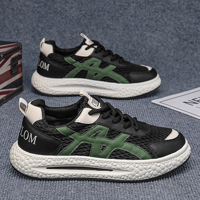 Zapatos de hombre 2026 nuevos zapatos de verano de malla transpirables marca de moda de hombre alta sensación de suela suave running daddy zapatos de moda